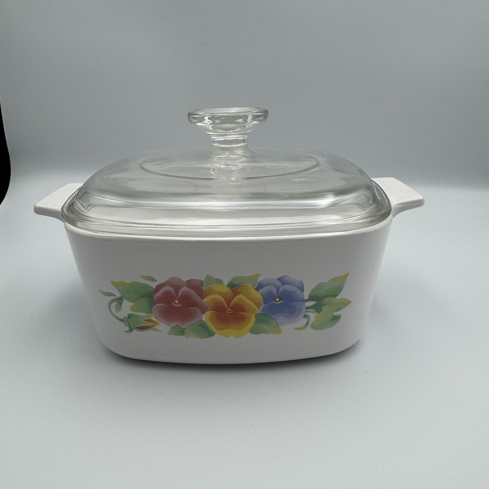 Vintage CorningWare Summer‎ Blush 1.5 L Casserole w/PYREX A7C Lid